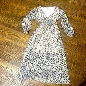 Fate gray and blue leopard maxi dress